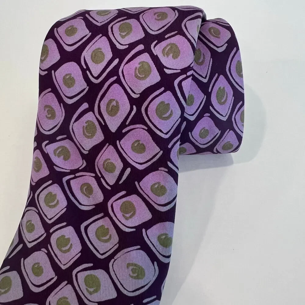 Charvet Place Vendôme 100% Silk Men’s Neck Tie Purple & Green Made in France JP